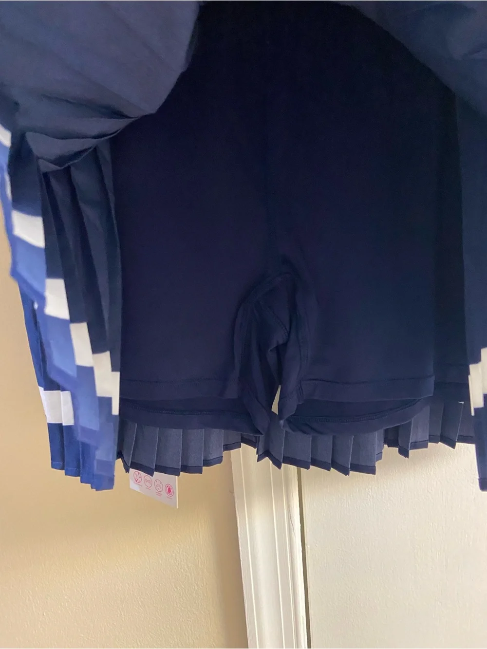 Juicy Couture Navy & White Sport Crop Tank with Pleated Skirt XL NWT